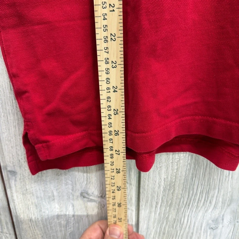 US Polo Assn Mens Red Short Sleeve Polo Shirt Large Logo Number 3 Patch Size L